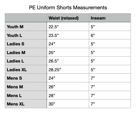 TCS PE Uniform Shorts (Logic and Rhetoric Students only)