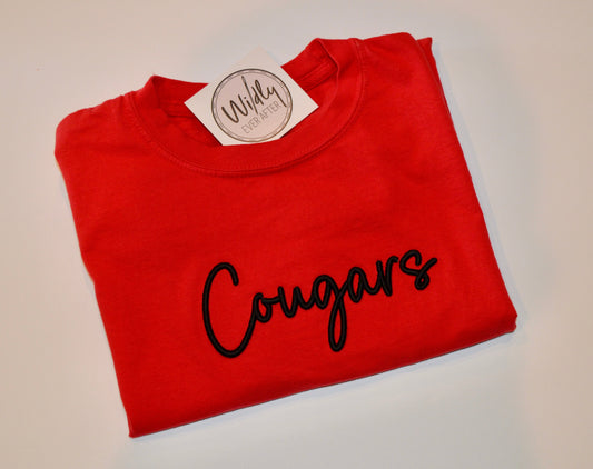 Youth 3D Embroidery Cougars T-shirt
