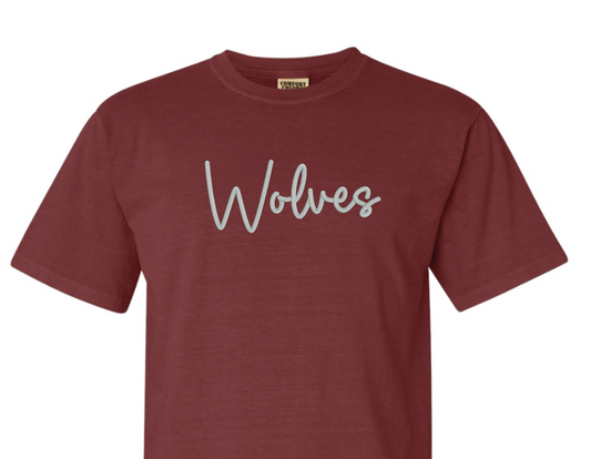 Adult 3D Embroidery Wolves T-shirt