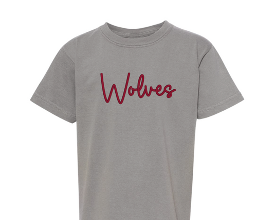 Youth 3D Embroidery Wolves T-shirt